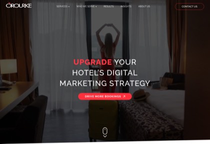 Homepage of O'Rourke Hospitality Marketing