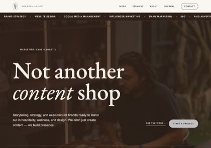 Homepage of One Media Society