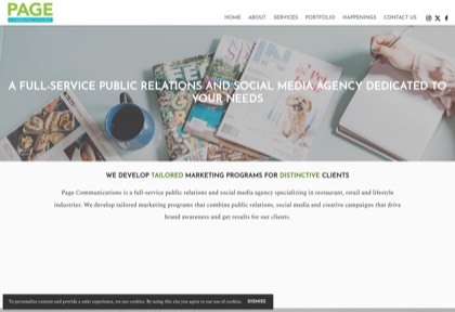 Homepage of Page Communications
