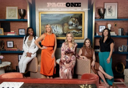 Homepage of Page One Public Relations