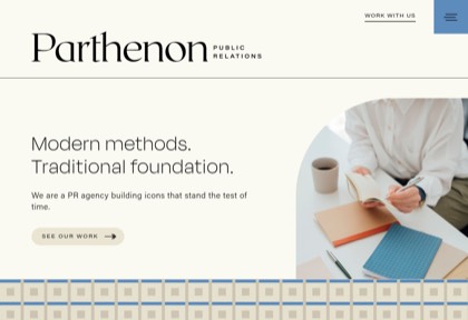 Homepage of Parthenon Public Relations
