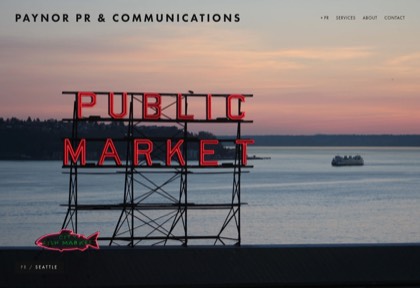 Homepage of Paynor PR & Communications
