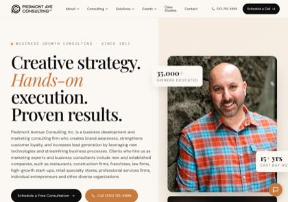 Homepage of Piedmont Ave Consulting