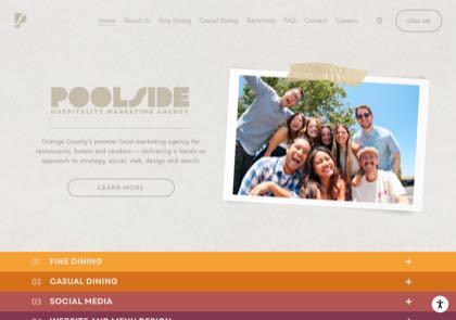 Homepage of Poolside Agency