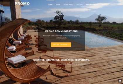 Homepage of Promo Communications