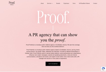 Homepage of Proof Publicity