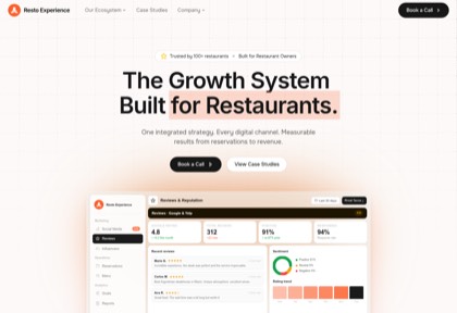 Homepage of Resto Experience