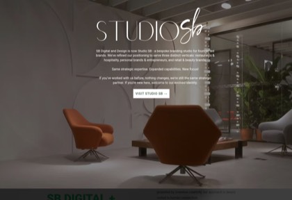 Homepage of SB Digital + Design (Studio Brand Collective)