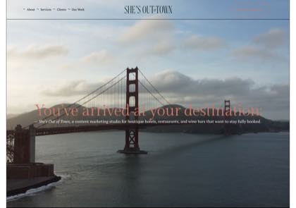 Homepage of She's Out of Town