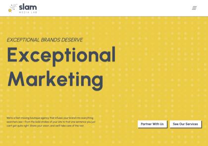 Homepage of Slam Media Lab