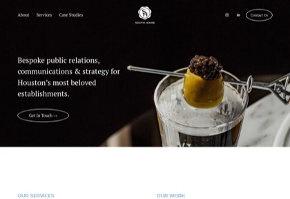 Homepage of South House PR