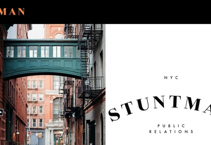 Homepage of Stuntman PR