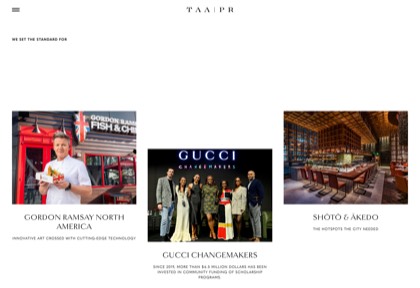 Homepage of TAA PR