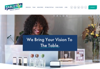 Homepage of Tabletop Media Group