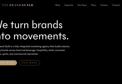 Homepage of The Brand Guild