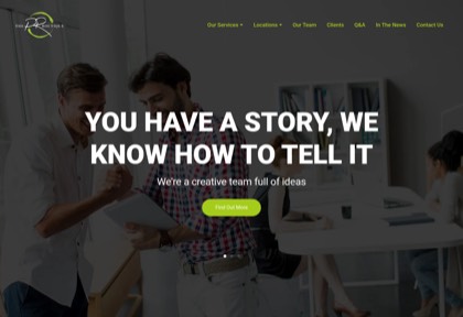 Homepage of The PR Boutique