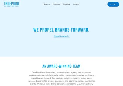 Homepage of TruePoint Communications