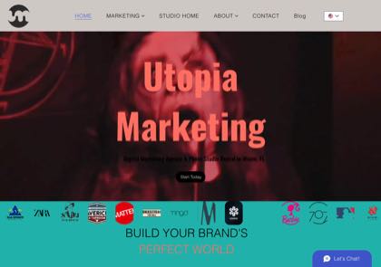 Homepage of Utopia Marketing