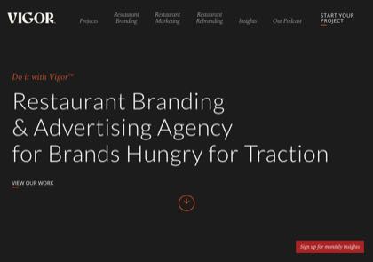 Homepage of Vigor Branding