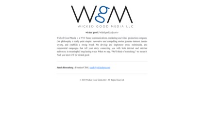 Homepage of Wicked Good Media