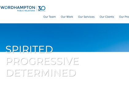 Homepage of WordHampton Public Relations
