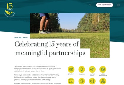 Homepage of Yellow Duck Marketing